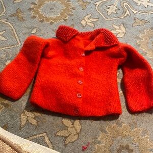 Handmade knitted Cozy Red Kids Jacket $60 size 4/5 ?